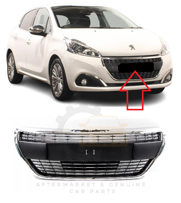 Grille de calandre dans le pare-chocs chrome peugeot 2008