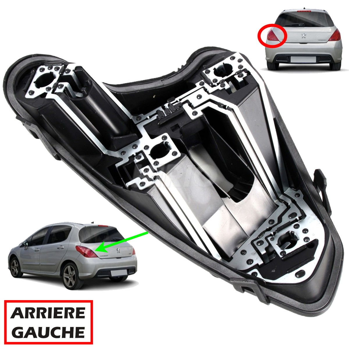 Insert support feu arrière gauche peugeot 308