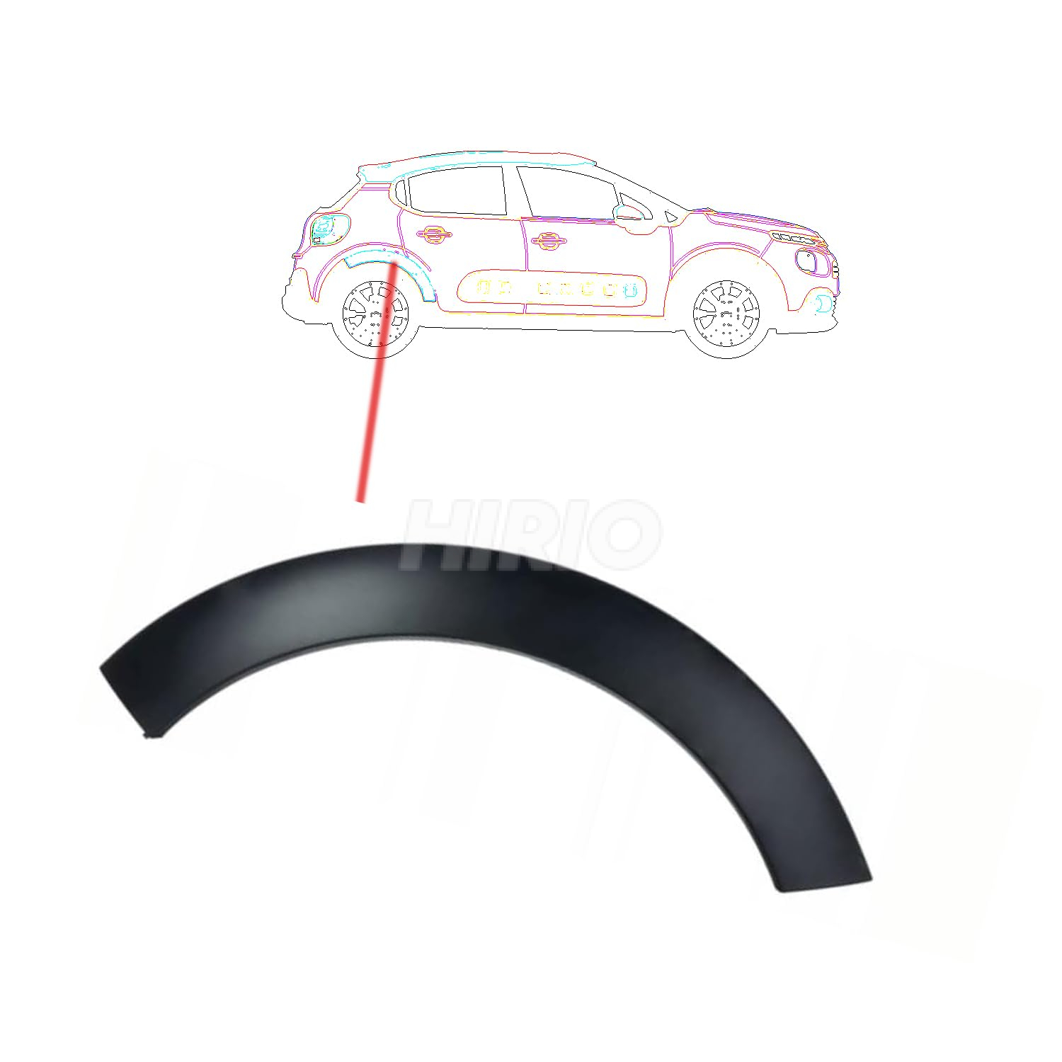 Citroen c3 couverture garde-boue garniture arrière droite